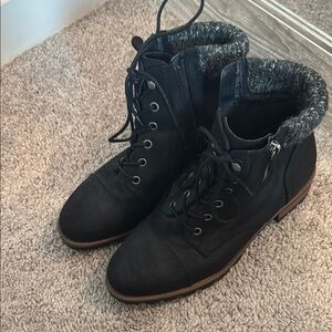 Women's Black Lace-Up Ankle Boots
